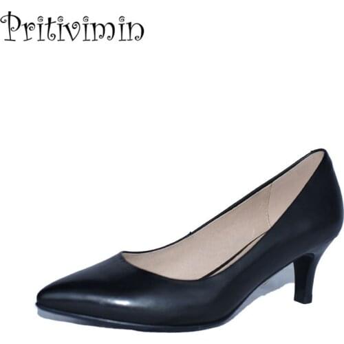 2018 ladies pointed toe thin high heel handmade shoes women sheepskin leather heels girls fashion designer pumps Pritivimin FN9