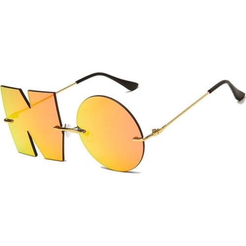 2020 New Fashion Sunglasses Woman Metal Rimless Sunglasses Woman Trend Personality Irregular Sunglasses Unisex UV400