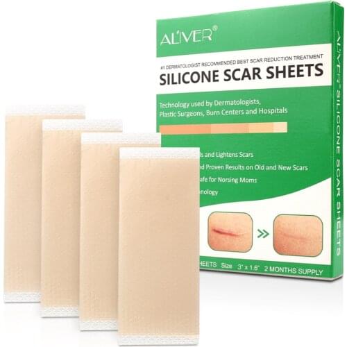 4pcs Silicone Sticker Cesarean Section Skin Repair Breathable Trauma Burn Therapy Reusable Washable Healing Scar Removal Sheet