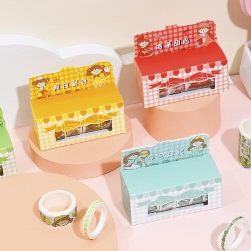 5pcs/1set Washi Tape Set Lovely Diary DIY Decoration Material Stationery Stickers Scrapbooking Tapes Adhesives Office School
