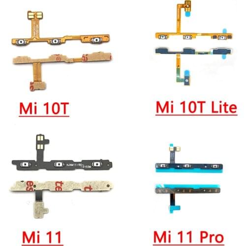 5PCS New Power On Off For Xiaomi Mi CC9 / Mi 9 Lite Mi 10T Poco X3 Volume Key Button Switch Flex Cable Replacement Parts