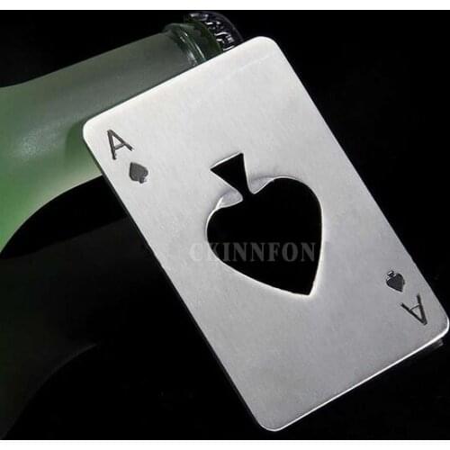 500X Stainless Steel Poker Playing Card Of Spades Bar Tool Soda Beer Bottle Cap Opener Gift