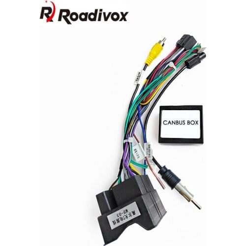 Car Audio 16PIN Andriod Player Power Calbe Adapter With Canbus Box For Volkswagen vw Golf 7 Skoda Stereo Plug Wiring Harness