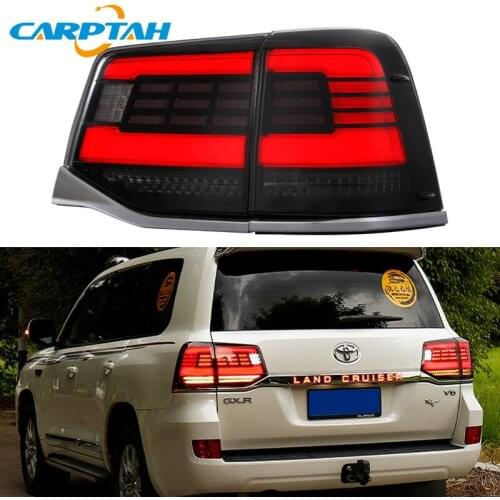 Car LED Tail Lights Taillight For Toyota Land Cruiser 200 2016 - 2020 Rear Lamp DRL + Dynamic Turn Signal + Reverse + Brake LED