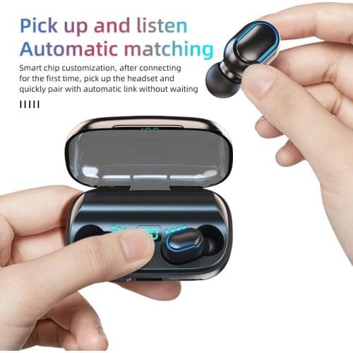 DODOCASE F9-5C Bluetooth 5.0 Earphone Charge Box Wireless 9D Stereo Sports Waterproof Earbuds Headset for charging smartphone