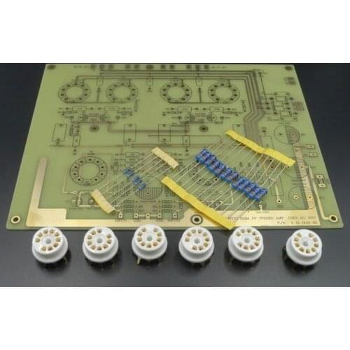 EL84 Stereo Push-pull Amplifier PCB + Resistors +6pcs Tube Seat