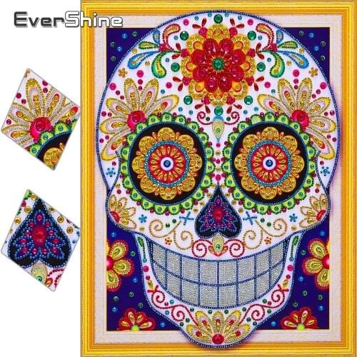 EverShine Skull Special Shape Diamond Painting Cartoon Cross Stitch Diamond Embroidery Picture Of Rhinestone Diamond Mosaic Kit
