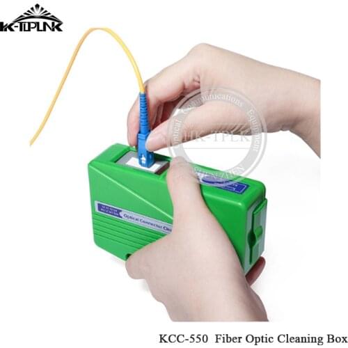 KCC-550 Fiber Optic Cleaning Box Optical Connector Reel/Cassette Cleaner KCC-550 for FC+SC+ST+D4+MU+LC+MT+DIN Connectors