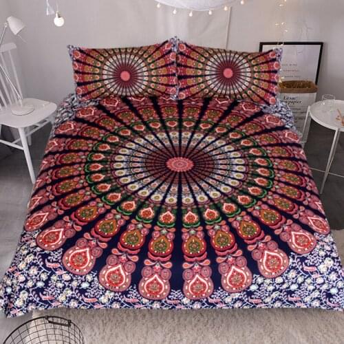 FANAIJIA Mandala bedding sets queen size boho printed 3d bohemian duvet cover with Pillowcase single Bedlinen