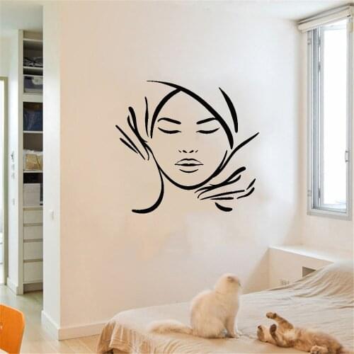 Lady Spa Relax Massag Spa Face Massage Wall Sticker Decal Spa Sticker Room Wall Decoration waterproof vinyl ov87