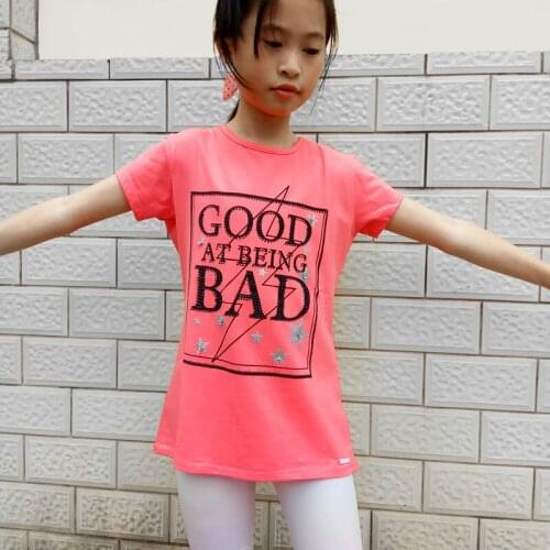 Big girls summer t-shirt cotton shortsleeves children tops little sister t shirt girls tshirt 6-14T hot drilling kids tees