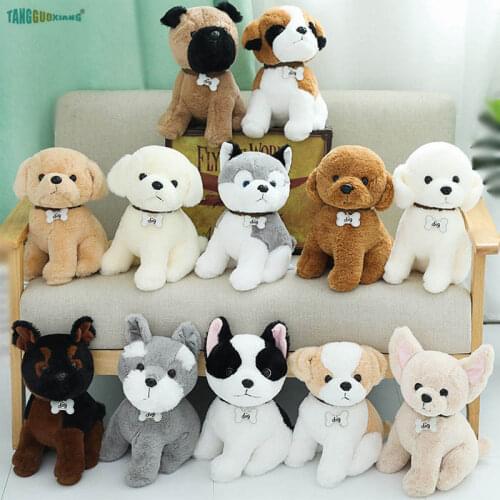 Soft Stuffed Animal Doll 22-40cm Teddy dog Plush Toys Shiba Inu Corgi Husky Shepherd dog Bulldog kids toy Christmas Gift