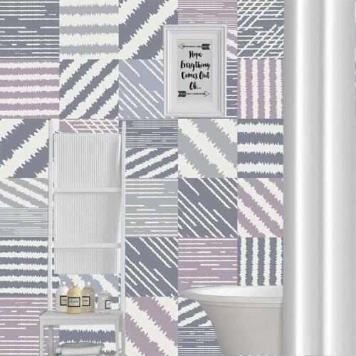 Tiles Wall Sticker Stairs Kitchen Bathroom Home Decor Wall Decals Mandala Ceramic Peel & Stick Art Wallpape Customed Gray & Blue