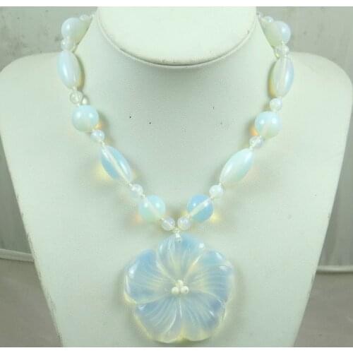 Natural stone Turquoises Quartz Crystal Opal aventurine tiger eye flower cpendant for diy Jewelry making necklace Accessories