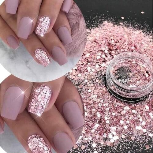TCT-378 Chunky Mix Hexagon Pink And Red Metallic Luster Nail Glitter Nail Art Decoration Tumblers Craft DIY Accessoires Festival