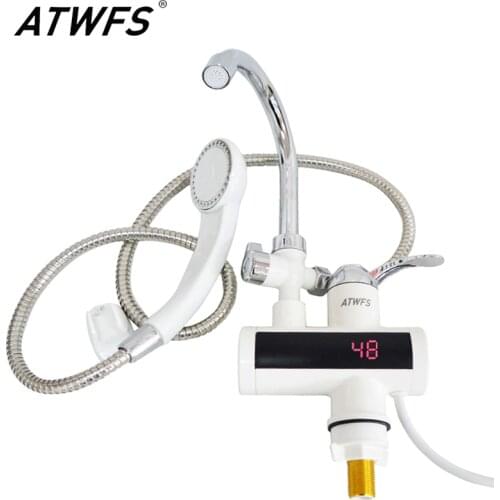 ATWFS Instant Water Heater Faucet Shower Pool Heater Kitchen Portable Electric Tankless Water Heater Hot Water Tap 220v 3000w