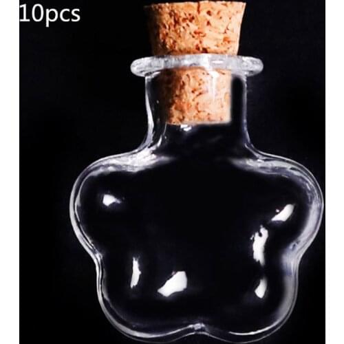 5Pcs Mini Empty Glass Wishing Message Bottle with Cork Stoppers DIY Necklace 667D