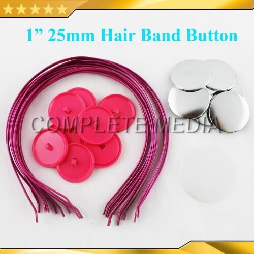 1" 25mm 100 Sets Hair Band Button Supply Materials for NEW Professional Badge Button Maker