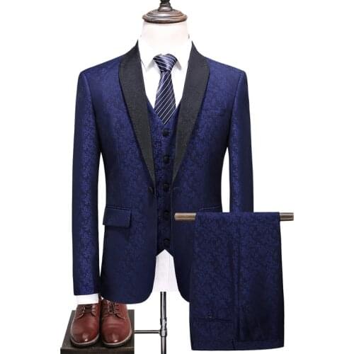 Luxury New Arrival Autumn Formal flower Printed Mens Suits Wedding Groom Costume Homme Slim Fit British Decent Dinner Suit