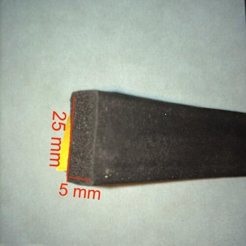 25mm x 5mm self adhesive flat door window epdm rubber foam sealing strip