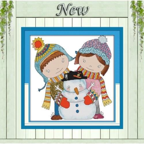 Merry Christmas girls diy decor painting Counted printed on canvas 14CT 11CT chinese Cross Stitch Needlework kits Embroidery Set