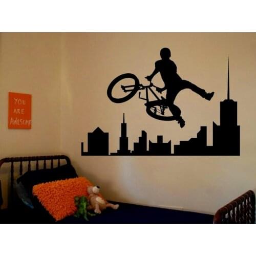 Removable Amazing Sports Decals Sport Bike BMX Room Bedroom Decorating Ideas Stickers Walls Kids boys Room adesivo NY-374
