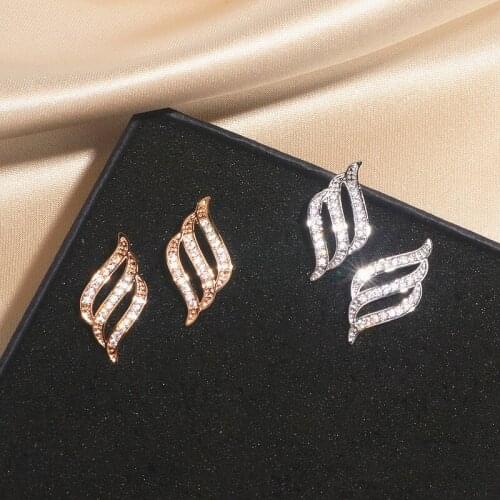 Sparkling Cubic Zircon Stone Stud Earrings for Women Fashion Wedding Party Jewelry Korean Earrings 2020 New