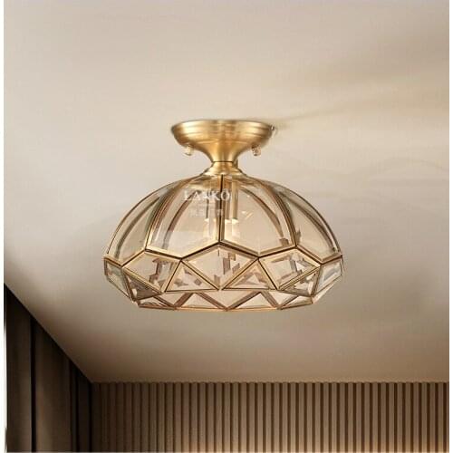 Balcony lights aisle corridor lights post-modern American light luxury all-copper ceiling lights entrance hall lights