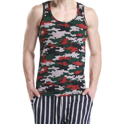 SEOBEAN NEW male Camouflage Hot Sleeveless Tank Top casual Tee T-shirts camo undershirts print S/M/L/XL