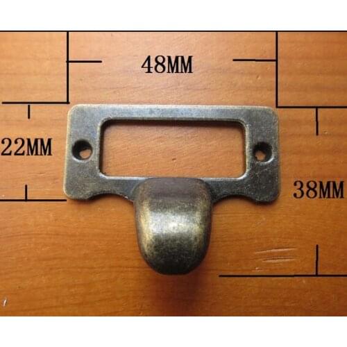 High Quality antique brass color cabinet hardware vintage Card Holder Drawer Pull Label holders Label Frames Bronze