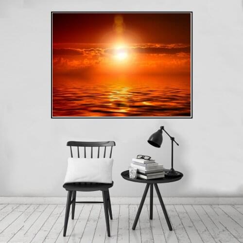 Sunset Clouds Buddhism Sea Poster Canvas Print Painting Wall Art Living Room Home Decoration