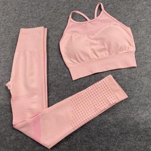 Energy seamless fitness suit ladies 2 piece yoga pants suit fitness sports running yoga wear fitness shorts suit sportswear