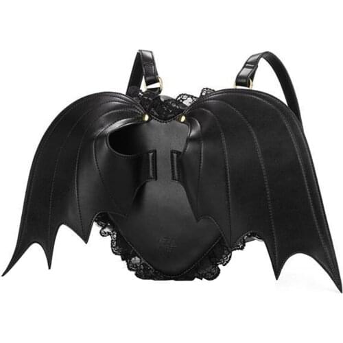 Women Backpack Bat Wing Backpack Punk Stylish Newest School Bag for Girls Bat Bag Angel Wings Backpack Cute Little Devil Package