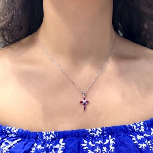 Gold Model Silver Crucifix Cross Necklace