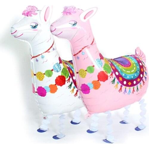 1pc Walking Alpaca balloon Animal Aluminum Foil balloons kids birthday party decoration baby shower party supplies kids toy gift