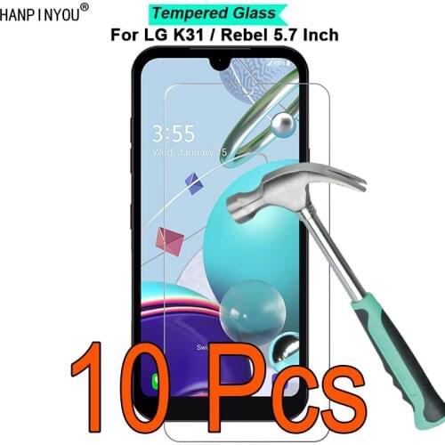 10 Pcs/Lot For LG K31 / Rebel 5.7" 9H Hardness 2.5D Ultra-thin Toughened Tempered Glass Film Screen Protector Guard