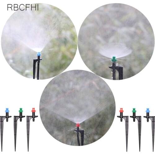 RBCFHl 15PCS Garden 90/180/360 Degrees Misting Nozzles Irrigation Sprinklers on 10.7cm Stake 1/4'' Barb for Agriculture Farm