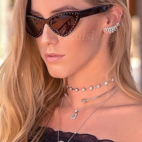 2018 Fashion Cute Sexy Retro Cat Eye Sunglasses Women Vintage Brand Designer Cateye Sun Glasses For Female Ladies UV400 Shades