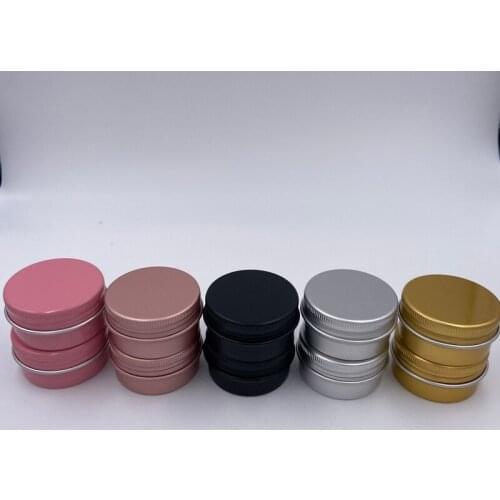30G Eye Cream Hair Conditioner Lip Balm Case Tin Cosmetic Metal Empty Aluminum Pot Jars Beauty Cosmetic Containers Bottle 50pcs