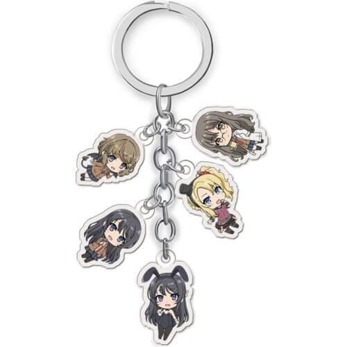 Rascal Does Not Dream of Bunny Girl Senpai Mai Sakurajima Anime Acrylic Figure pendant keychain Keyring Collection Model Toy