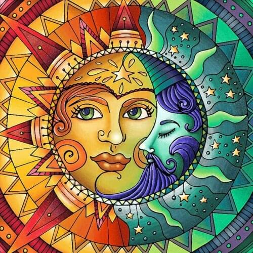 5D DIY diamond painting King and queen Sun and Moon Full Drill Embroidery Cross Stitch Mosaic Craft Home Decor Christmas Gift