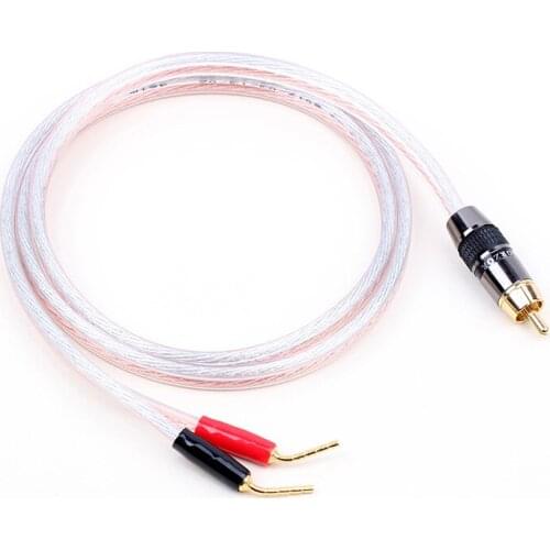 HIFI RCA to 2 Banana/Pin Banana Needle plug Stereo Speaker Audio Cable for Amplifier M50WM60 Speaker 0.5m 1m 1.5m 2m 3m 5m