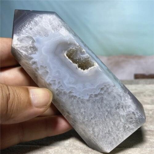 Tower Natural Stones Druzy Agate Voog Wicca Quartz Crystal Point Healing Cluster Specimen Home Crafts Decoration Gift Geode Wand