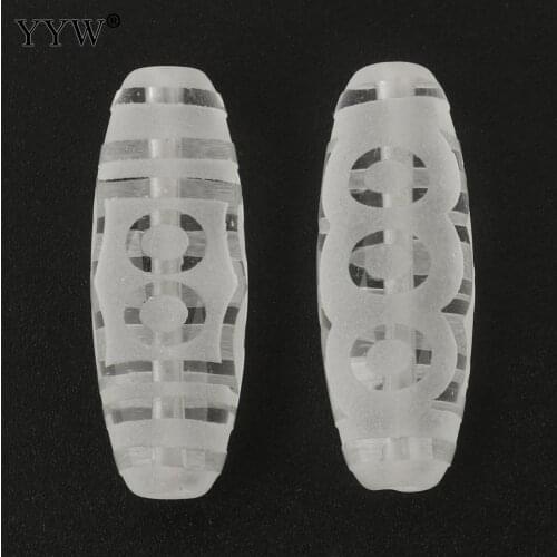 Pure Natural White Crystal Stone Tibetan Dzi Beads Frosted Bodhi Eyes Stone Beads For DIY Bracelets Necklaces Jewelry Making