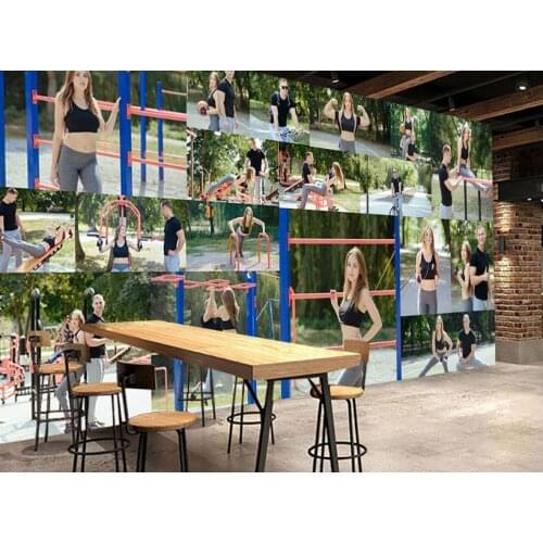 Home Decor Wall Stickers Fitness 3D Wallpaper For Gym Living Room Bedroom Background Wall Wallpaper 2021