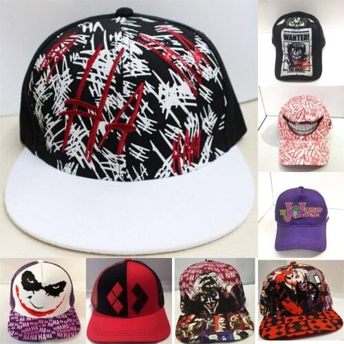 The Joker Harleen Quinzel Cosplay Caps Boys Girls Embroidery Hat Adult Unisex Printing Baseball Cap Clown Hip Hop Hats