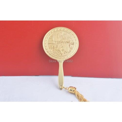 Feng Shui vintage 4/9 Ho Tu Mirror with Mongoose Spouting Jewels Sku: W1009