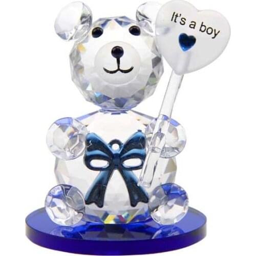 1pcs Gift Crystal Cute Bear Figurines Paperweight Crafts Art &Collection Table Car Ornament Souvenir Home Wedding Decor