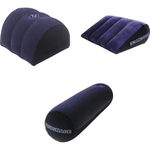 Flocking Inflatable Sex Aid Pillow Love Position Cushione Sex Furniture Erotic Sofa Sex Toys For Couples Magic Triangle Pillow