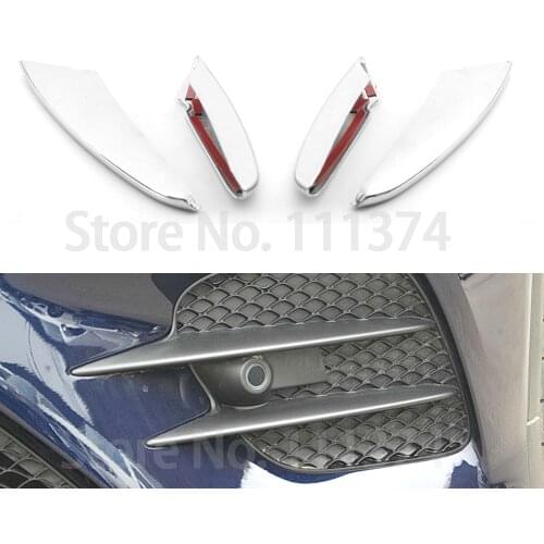 Chrome Front Bumper Fog Lights Cover Trim For Mercedes Benz GLC X253 2015-2019 Decoration Accessories